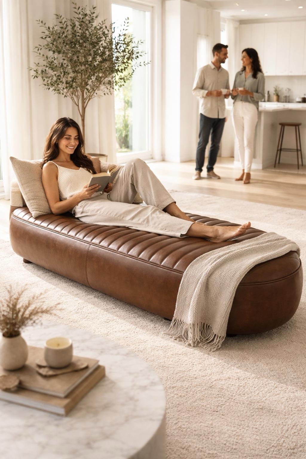 SELLONE — Highway '69, chaise cognac, lettura
