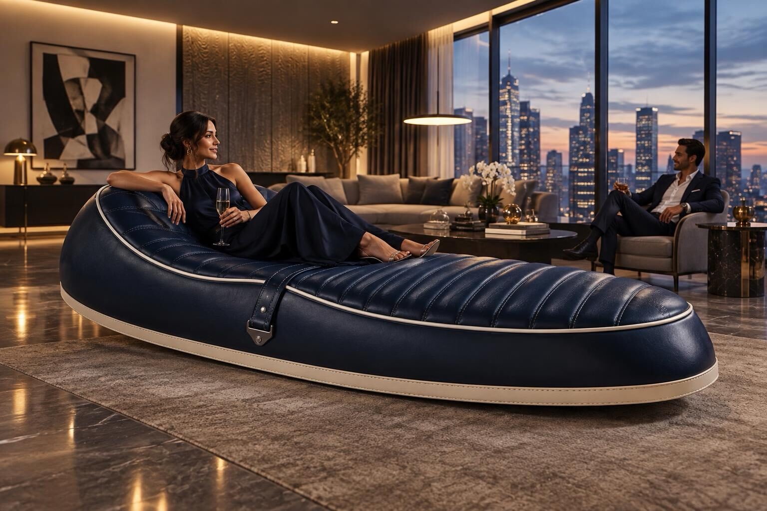 SELLONE — Twin Insula '59, livrea blu navy, salotto serale