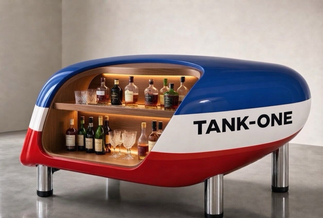TANKONE Dune &mdash; tricolore, aperto con bottiglie, loft